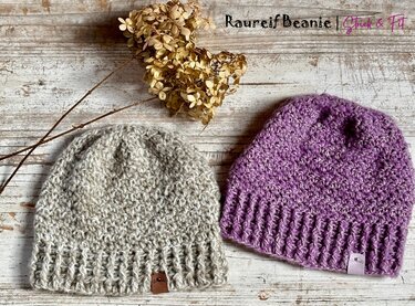 Crochet Pattern | RAUREIF Beanie | 8 sizes | beginner-friendly