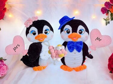 crochet pattern The Penguin Wedding