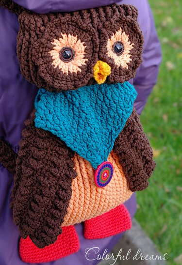 Crochet pattern backpack Owl