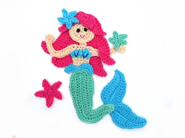 Mermaid Crochet Applique Pattern