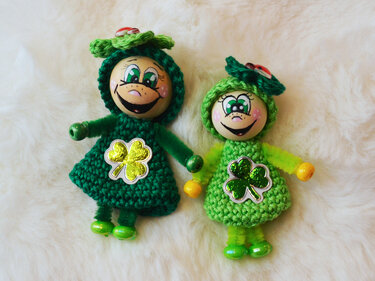 Komplettset Glücksbringer Kleeblatt Kaminkehrer Glücksschwein Glückspilz - Häkeln