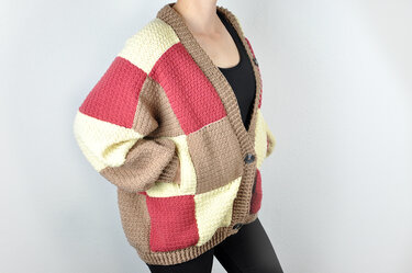 Häkelanleitung Oversize-Jacke SANNE (S-L & XL-XXL) mit Taschen