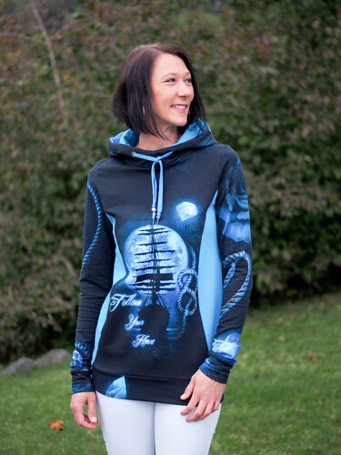 Hoodie/Kleid Sandy – PDF-Schnittmuster 32-54 | Kapuze oder Rundhals - Nähen