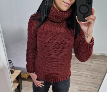 PDF Häkelanleitung Rollkragenpullover XS-XXL