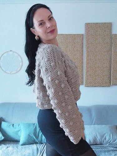 H&auml;kelanleitung Pullover Bobble/ Pullover h&auml;keln f&uuml;r Anf&auml;nger - Häkeln