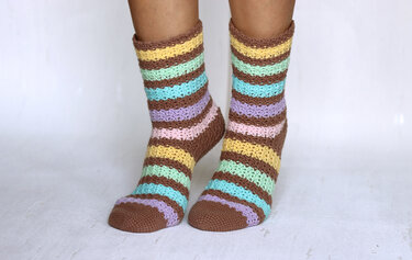 Häkelanleitung Socken Candy (Gr. 36-43)