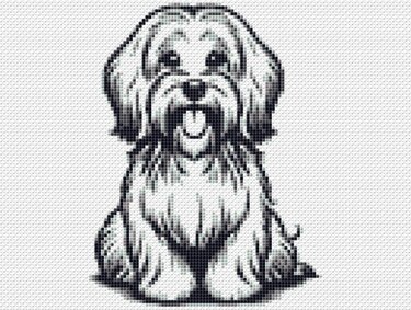 Cross stitch pattern Havanese Buddy, embroider a cute little dog