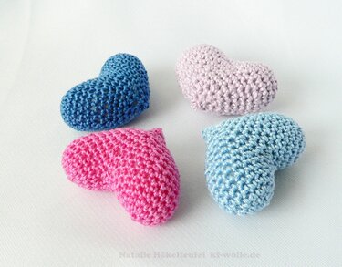 Spar-Set: 10 gehäkelte Herzen - Häkeln