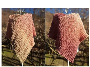 Häkelanleitung für einen Poncho im Zopfmuster "Trenzas"