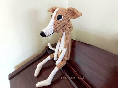 Greyhound Dog Crochet Pattern Amigurumi Whippet Italian Greyhound Galgo Toy