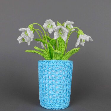 Schneeglöckchen im Blumentopf - einfach und schnell aus Wollresten - Häkeln