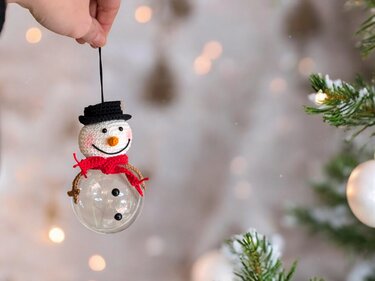 Schneemann Kugel befüllbar oder mit Licht - Häkeln