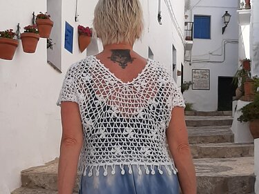 Häkelanleitung Shirt, Netzshirt, V-Ausschnitt, alle Größen! - Bild 3