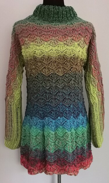 1-Bobbel-Pullover Monvalle, MIT ODER OHNE ROLLKRAGEN, Häkelanleitung