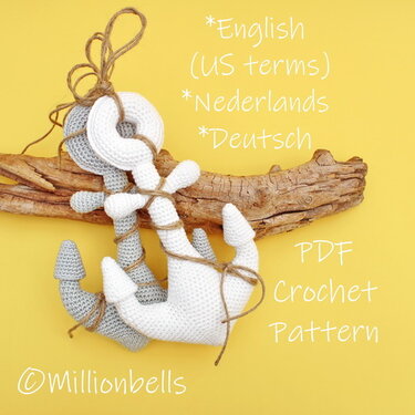 Amigurumi Anchor Crochet Pattern Beach Decor Nautical Ornament Sea
