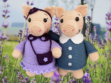 Dickes Schweinchen Alfred und Alma Häkelanleitung