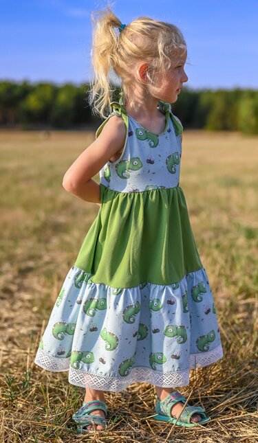 Knotenkleid Isabella Gr. 98 - 164 inkl. A0 - Nähen