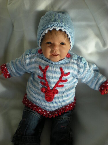 Babypullover mit Mütze - Bild 2