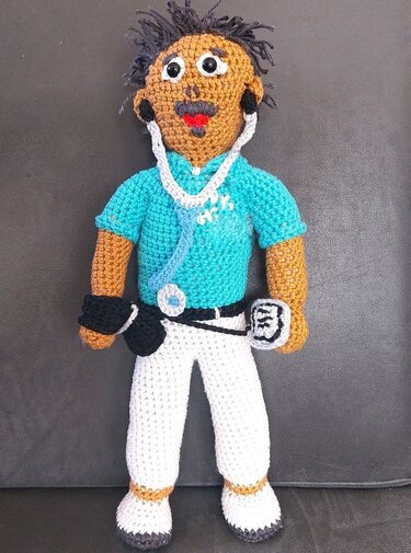 "Arzt Puppe" z.B. als Geschenk, zum Abschied für die Rente  Häkelanleitung