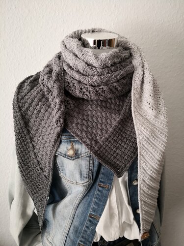 Polly - gestricktes Tuch im Mustermix PDF Anleitung - Stricken