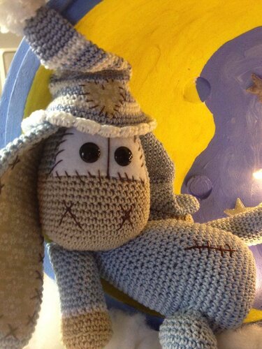 Träumer ...Esel auf dem Mond - Häkeln