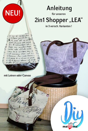 2in1 Shopper LEA - Tasche Wandeltasche - Nähen