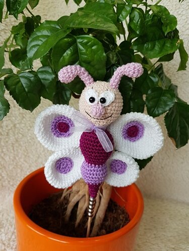 Crochet Pattern Flower Stick "Frieda" Butterfly