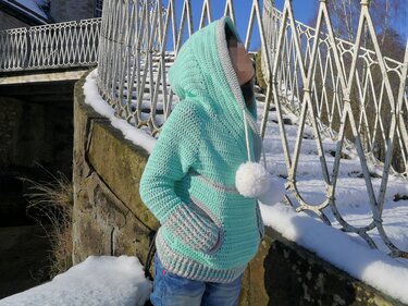 Häkelanleitung Hoodie, für die ganze Familie 98/104 - XL