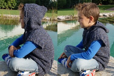 Kapuzen-Pullunder Luca (Kinder Gr. 122 - Erwachsenen Gr. 46)