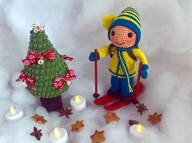 Häkelanleitung Gartenwichtel Schorschi und sein Weihnachtsbaum