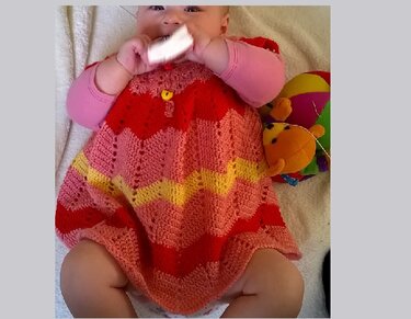 Sommerkleid für Baby von Größe 62 cm bis 80 cm - Häkeln