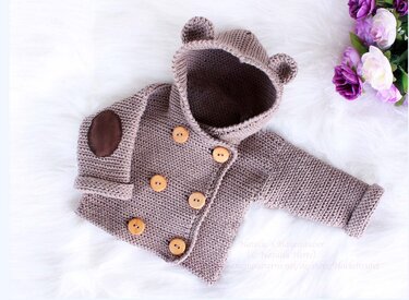 Baby- & Kinderjacke "Bärchen", Gr. 50 - 140 - Häkeln