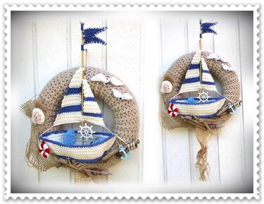 Häkelanleitung / Türkranz Gestrandet