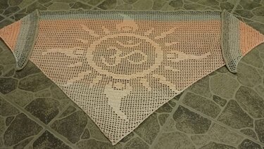 Motivtuch "Sonnengruß", Häkelanleitung