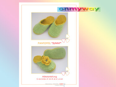 Häkelanleitung: Pantoffel mit Häkelblume selber häkeln (Größen: 37 bis 42) - Bild 3