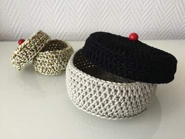 Häkelanleitung Utensilo mit Deckel 2 Größen