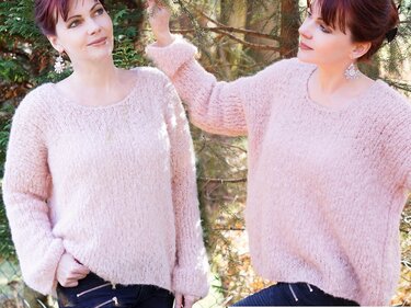 Pullover stricken Anleitung ganz einfach - herrlich leicht und kuschelig weich - Gr. 36/38