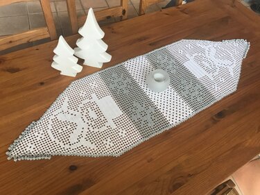 Häkeln / Tischläufer / Gardine / Winter