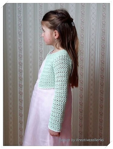 Bolero hellgrün Gr. 98-140 - Häkelanleitung/PDF - Bild 4