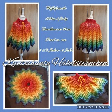 Waffelponcho - Häkeln
