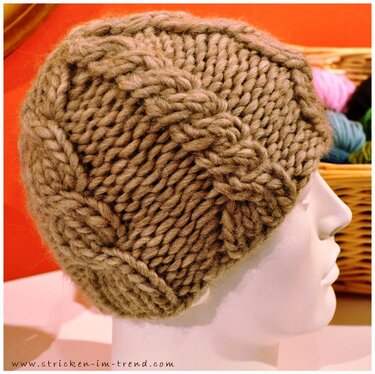 Strickanleitung für Haube / Mütze in Zopfmuster | BEN