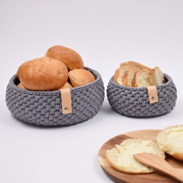 Ribbon Bread Baskets - Crochet