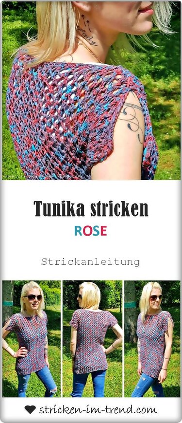 Strickanleitung für Tunika / Top in Netzoptik in allen Größen | Tunika ROSE - Bild 2