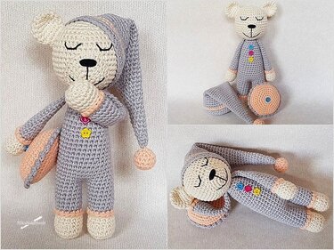 Häkelanleitung - Schlafbärchen Oskar