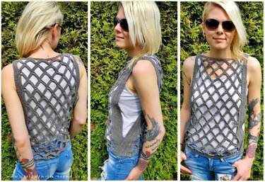 Häkelanleitung für ärmelloses Top in allen Größen | Häkeltop SIDE#SIDE