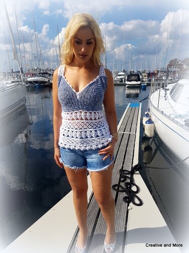 Maritimes Häkeltop Sabrina - alle Größen - - Bild 3