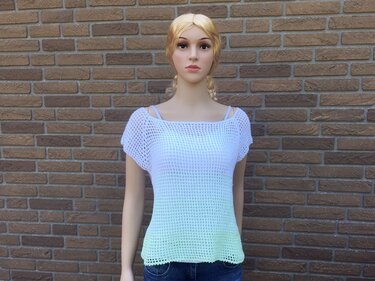 Netzshirt aus Bobbel RVO Häkelanleitung alle Größen