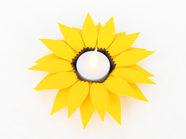 Teelichthalter – Sonnenblume – Bastelvorlagen und Anleitung - Basteln
