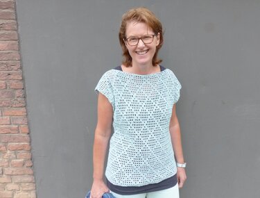 Häkelanleitung, Häkel-Shirt mit Loch- und Rautenmuster - Bild 2