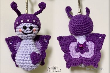 Schmetterling - Schlüsselanhänger / Taschenbaumler - Häkelanleitung